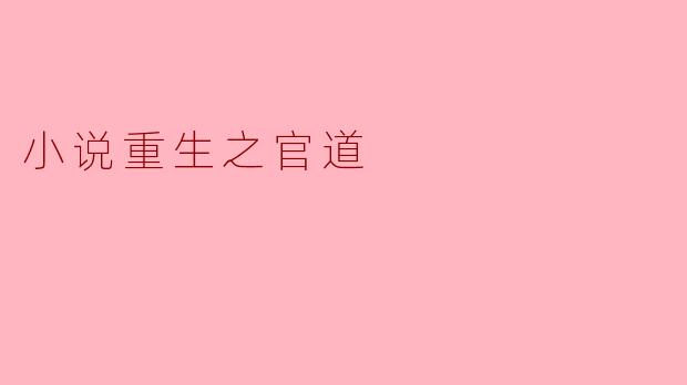 小说重生之官道
