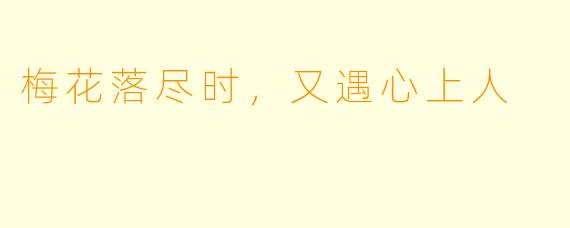 梅花落尽时，又遇心上人