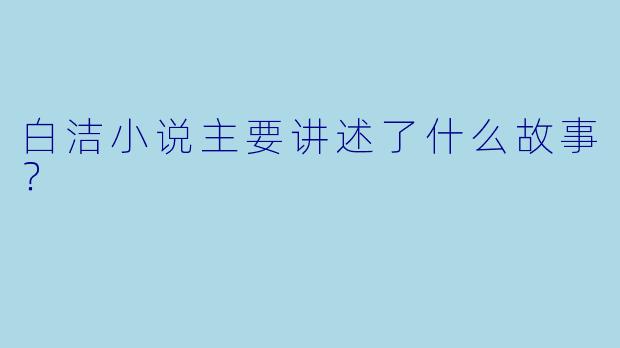 白洁小说主要讲述了什么故事？