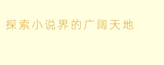 探索小说界的广阔天地