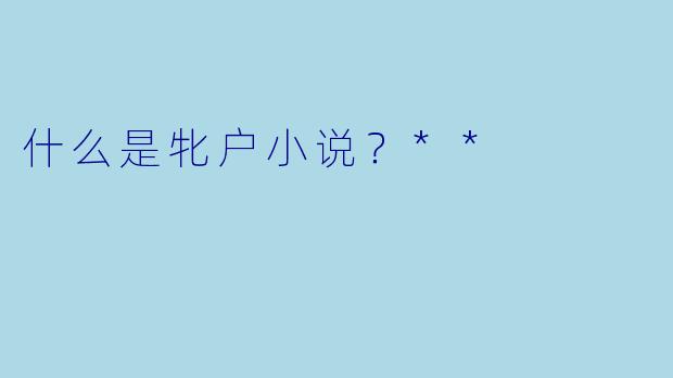 什么是牝户小说?**