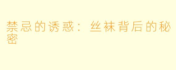 禁忌的诱惑：丝袜背后的秘密