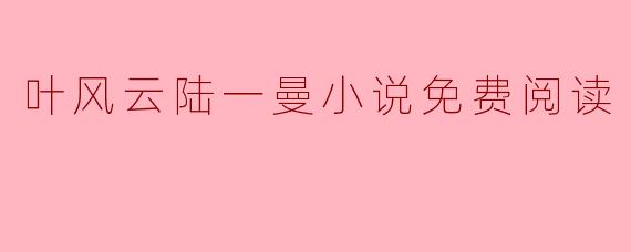 叶风云陆一曼小说免费阅读