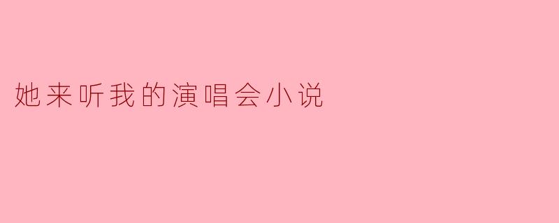 她来听我的演唱会小说