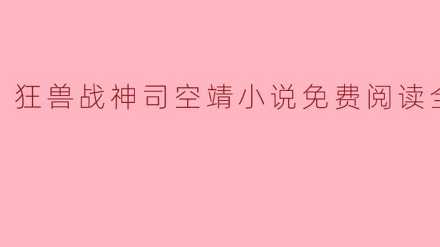 狂兽战神司空靖小说免费阅读全文