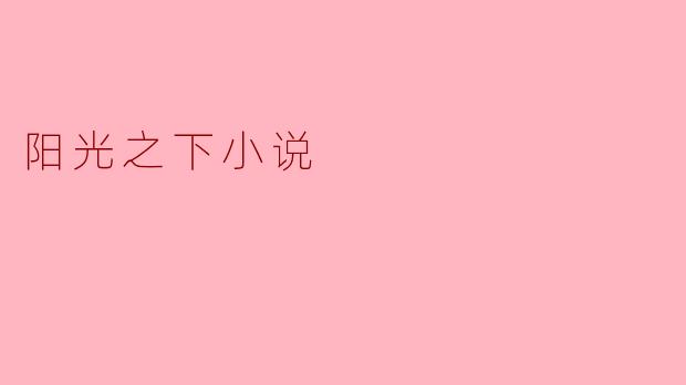 阳光之下小说