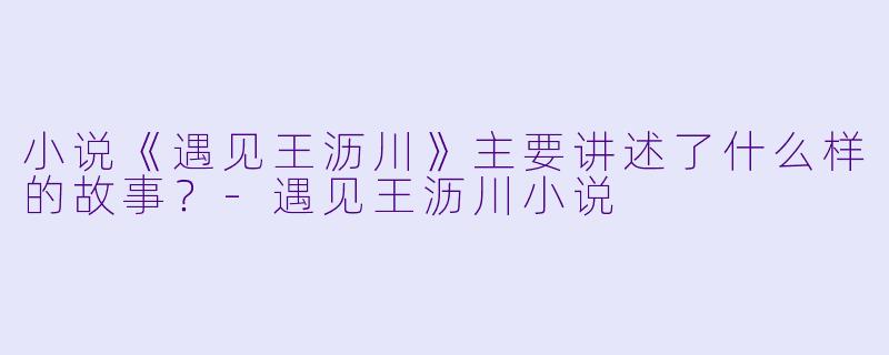小说《遇见王沥川》主要讲述了什么样的故事?