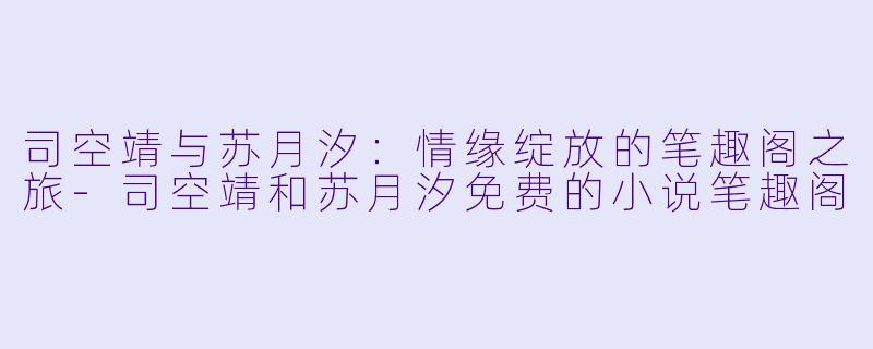 司空靖与苏月汐：情缘绽放的笔趣阁之旅-司空靖和苏月汐免费的小说笔趣阁
