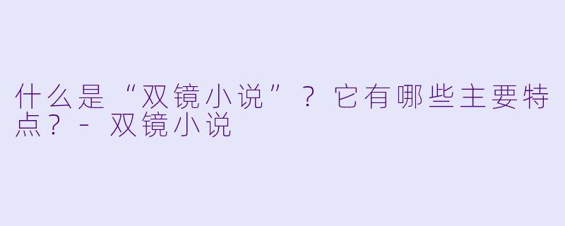 什么是“双镜小说”?它有哪些主要特点?
