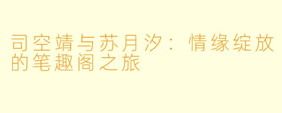 司空靖与苏月汐:情缘绽放的笔趣阁之旅
