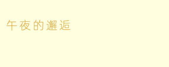 午夜的邂逅