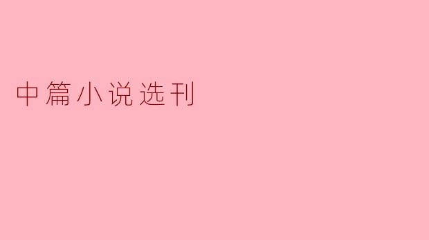 中篇小说选刊