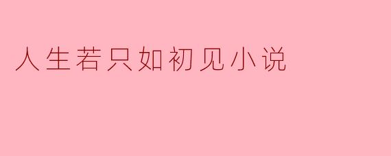 人生若只如初见小说