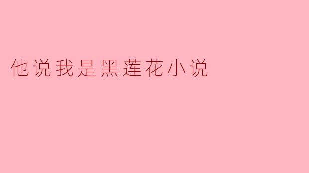 他说我是黑莲花小说