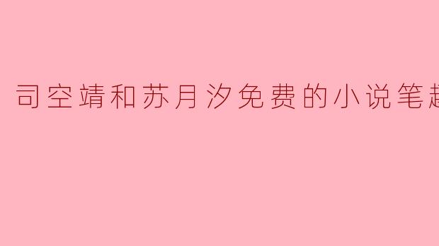司空靖和苏月汐免费的小说笔趣阁