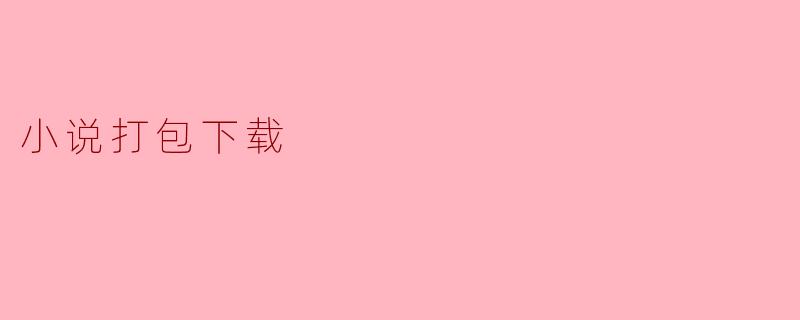 探索小说打包下载的便捷与挑战