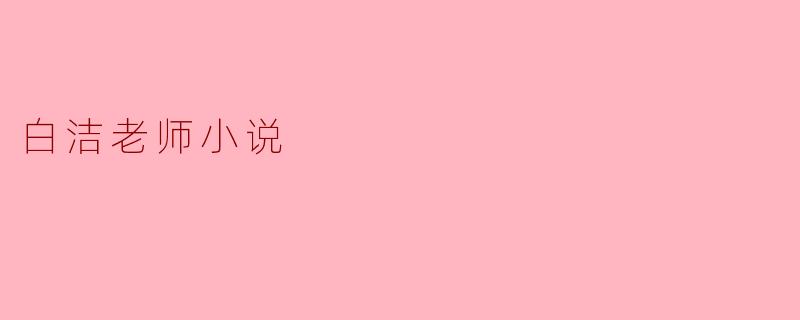 白洁老师小说