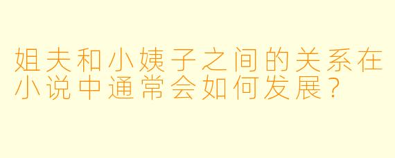 姐夫和小姨子之间的关系在小说中通常会如何发展?