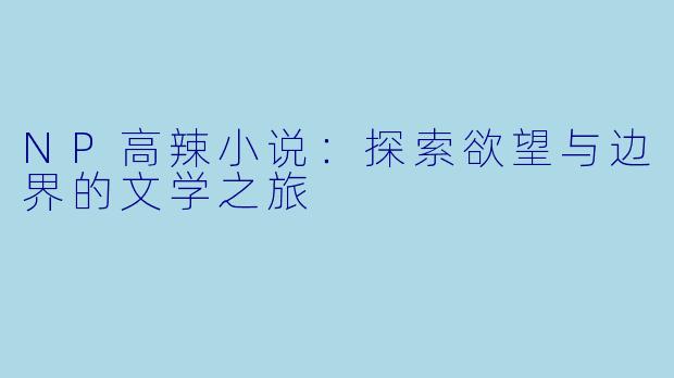 NP高辣小说：探索欲望与边界的文学之旅