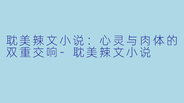 耽美辣文小说:心灵与肉体的双重交响