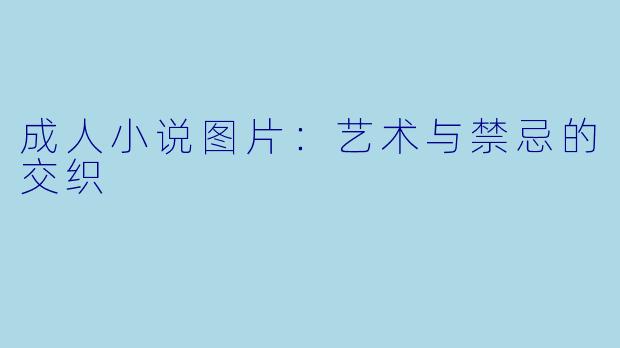成人小说图片：艺术与禁忌的交织