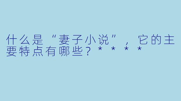 什么是“妻子小说”,它的主要特点有哪些?****