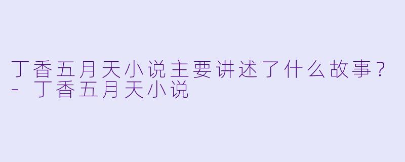 丁香五月天小说主要讲述了什么故事？