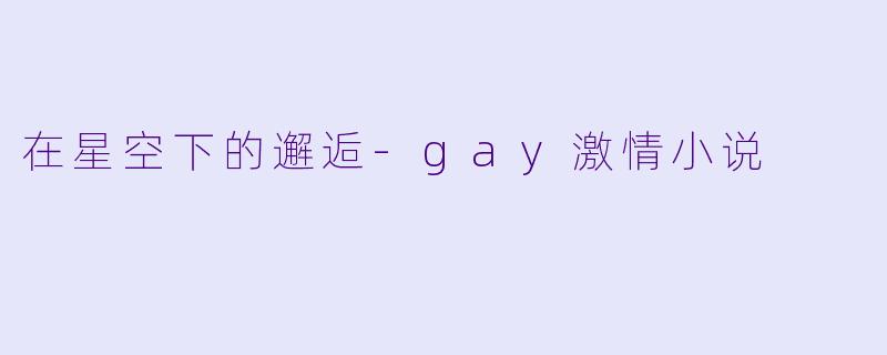 在星空下的邂逅-gay激情小说