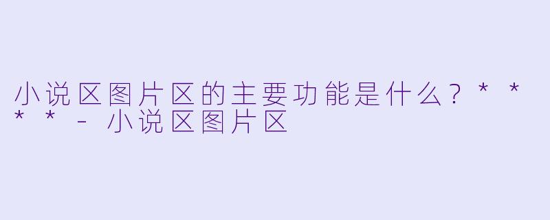 小说区图片区的主要功能是什么?****