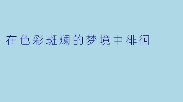 在色彩斑斓的梦境中徘徊