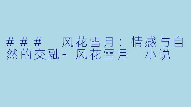 ### 风花雪月：情感与自然的交融-风花雪月 小说