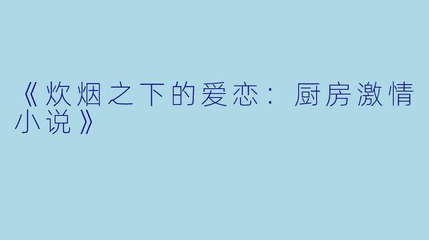 《炊烟之下的爱恋:厨房激情小说》