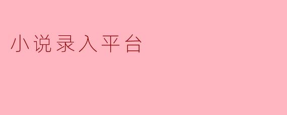 小说录入平台