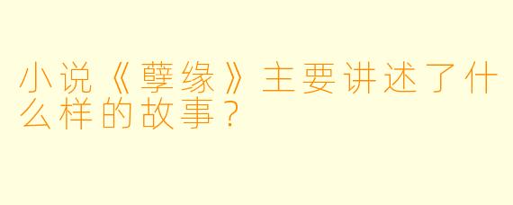 小说《孽缘》主要讲述了什么样的故事？