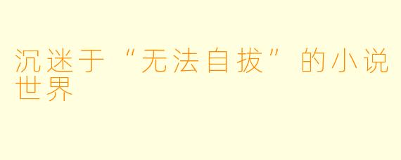 沉迷于“无法自拔”的小说世界