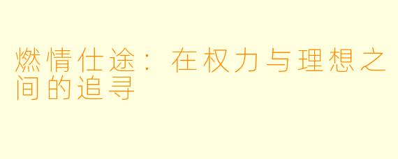 燃情仕途:在权力与理想之间的追寻