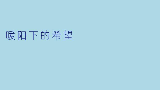 暖阳下的希望