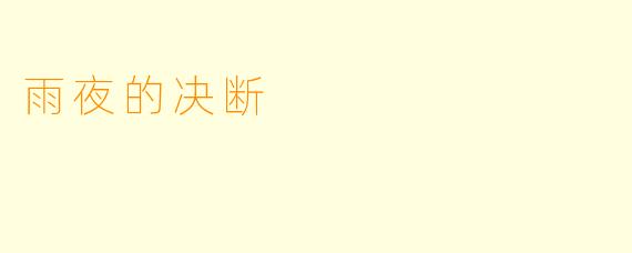 雨夜的决断