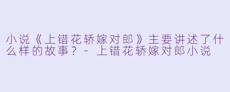 小说《上错花轿嫁对郎》主要讲述了什么样的故事?
