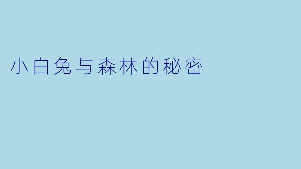 小白兔与森林的秘密