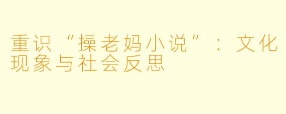 重识“操老妈小说”：文化现象与社会反思