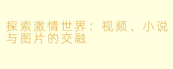探索激情世界：视频、小说与图片的交融