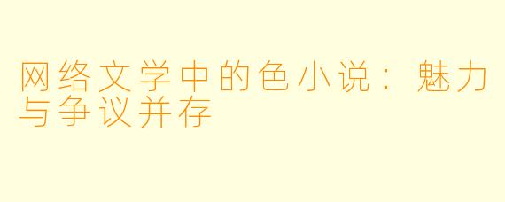 网络文学中的色小说：魅力与争议并存