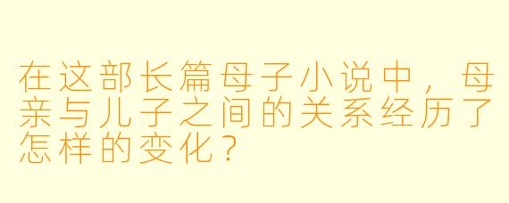 在这部长篇母子小说中,母亲与儿子之间的关系经历了怎样的变化?