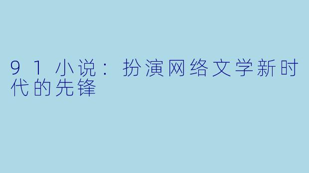 91小说：扮演网络文学新时代的先锋
