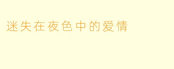 迷失在夜色中的爱情