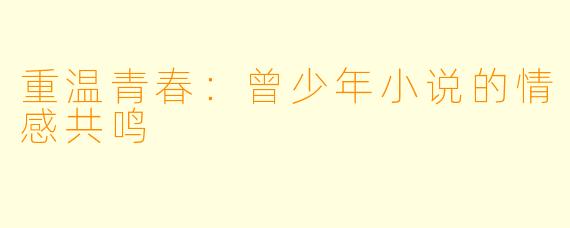 重温青春：曾少年小说的情感共鸣