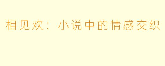 相见欢：小说中的情感交织