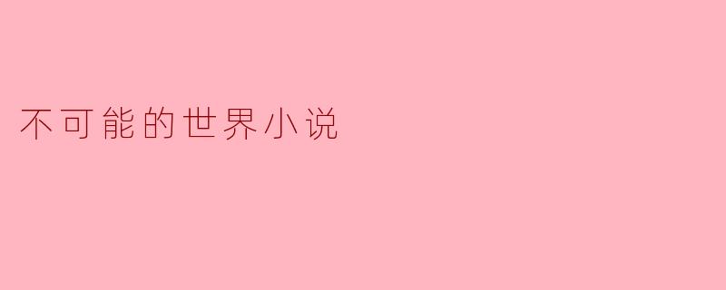 不可能的世界小说