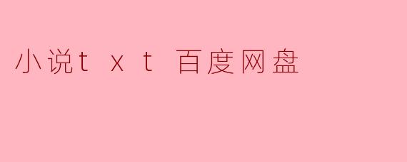 小说txt百度网盘